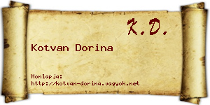 Kotvan Dorina névjegykártya